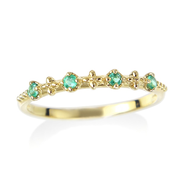 K10イエローゴールドエメラルドリング(RFR054-001)|TSUTSUMI