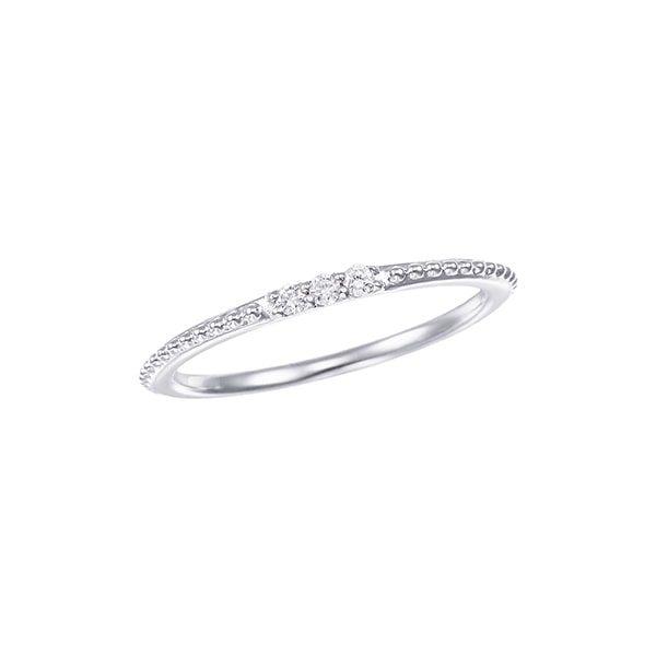 K10ホワイトゴールドダイヤモンドリング（ピンキーリング）(RFR767-001