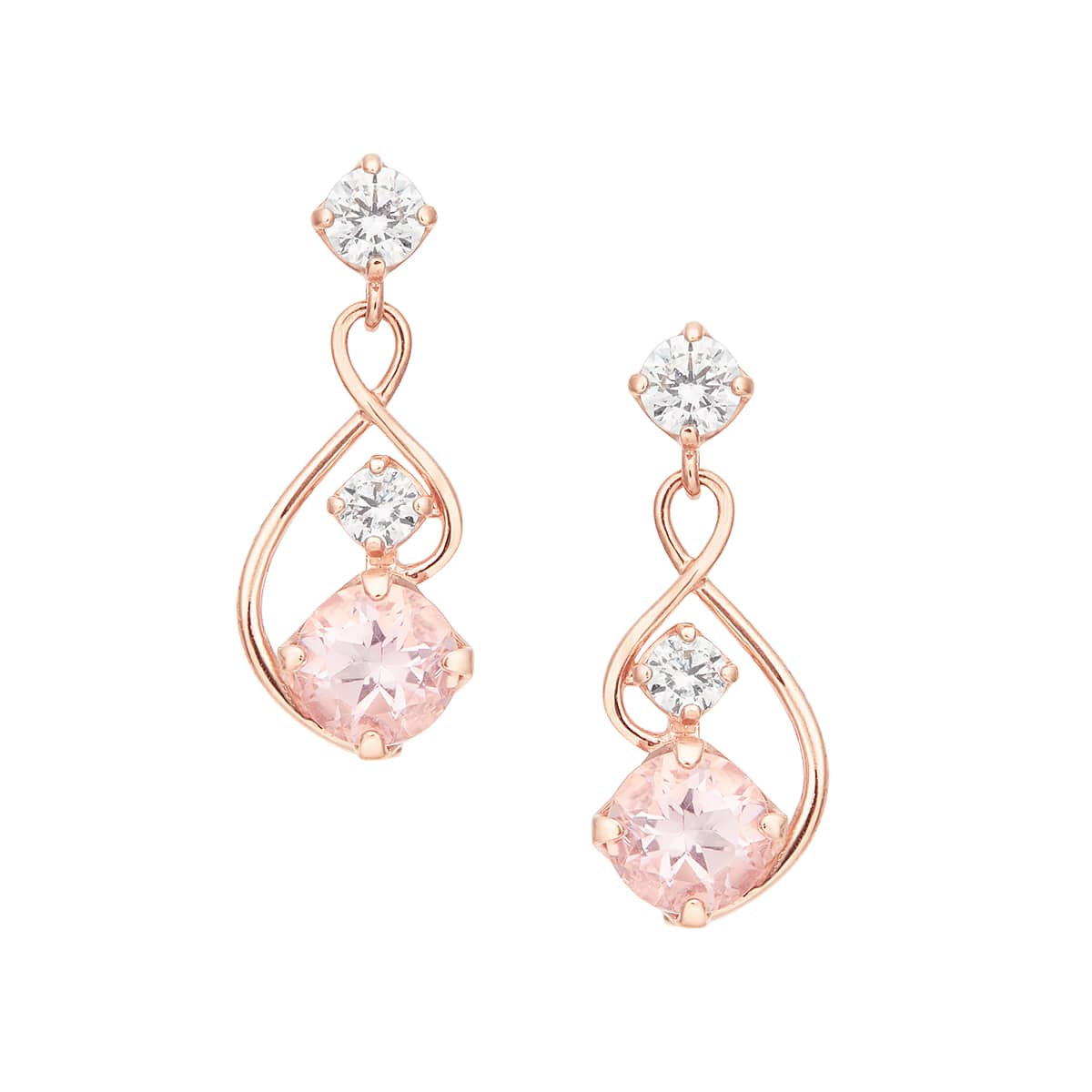 K10ピンクゴールドモルガナイトピアス(RPE403-003)|TSUTSUMI