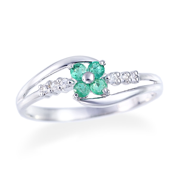 K10ホワイトゴールドエメラルドリング(RFR073)|TSUTSUMI（ジュエリー