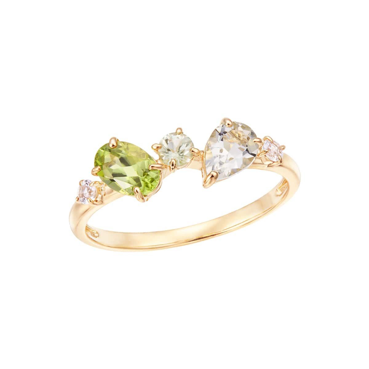 K10イエローゴールドマルチストーンリング(RFR244)|TSUTSUMI