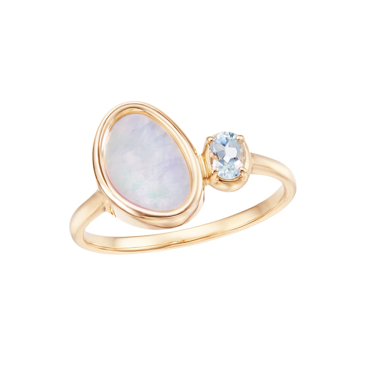 K10イエローゴールドシェル/ロッククリスタルリング(RFR545-001