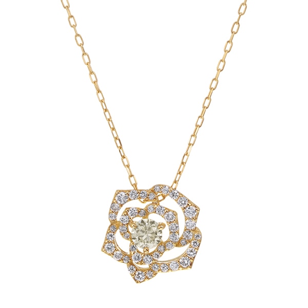 K18イエローゴールド鑑定書付ダイヤモンドネックレス（0.3カラット