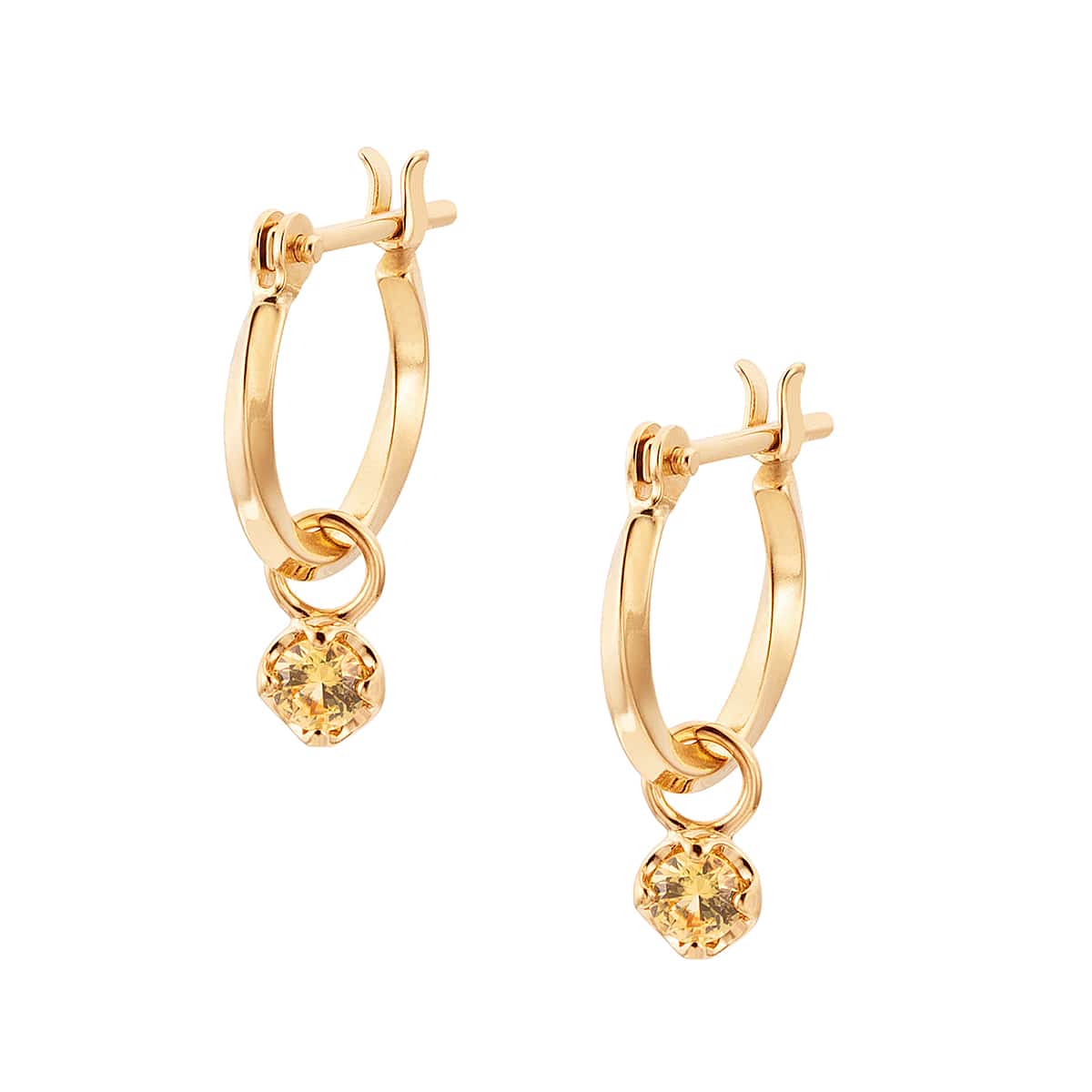 K10イエローゴールド/K10ホワイトゴールドイエローサファイアピアス