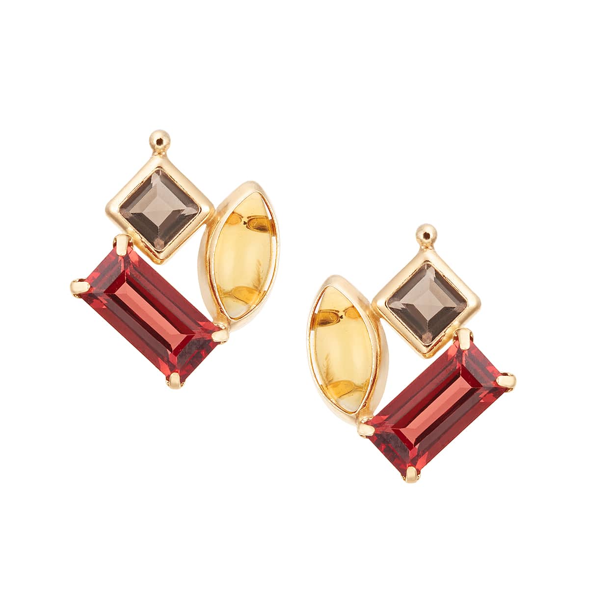 K10イエローゴールドマルチストーンピアス(RPE170-003)|TSUTSUMI