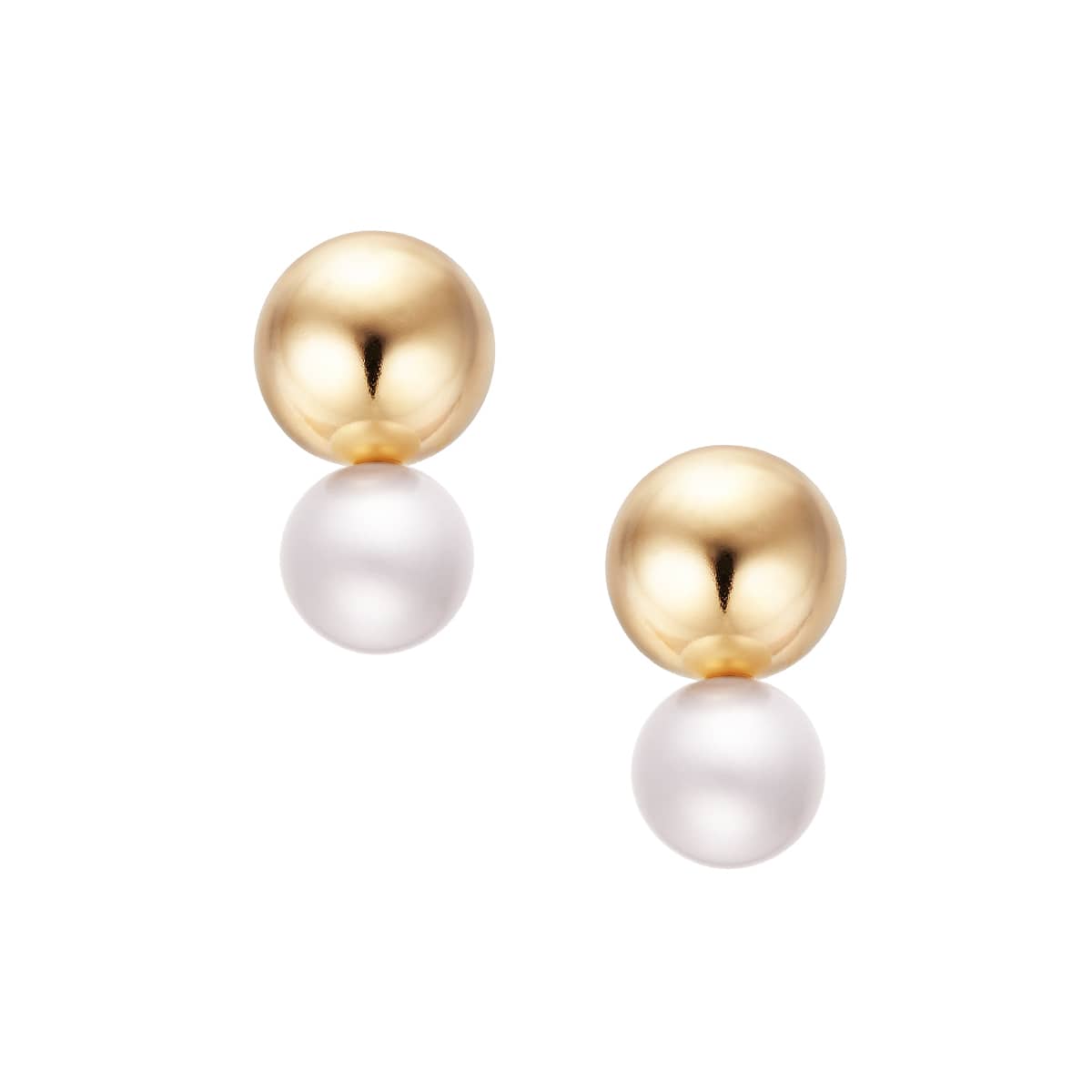 K18イエローゴールド淡水パールピアス（6mm）(RPE125-003)|TSUTSUMI