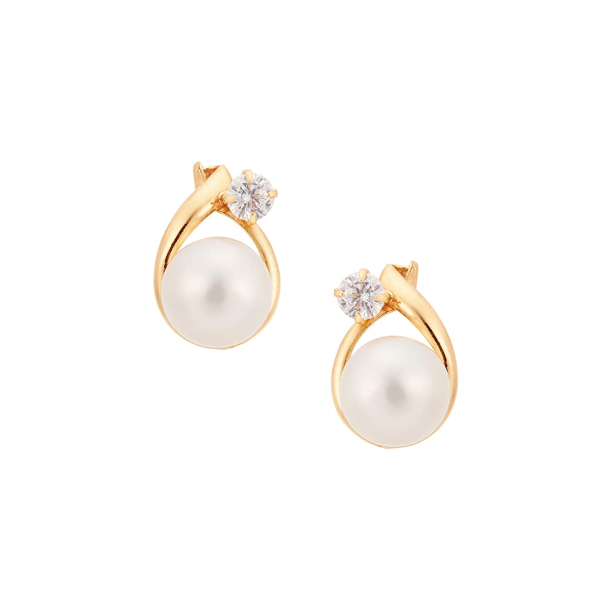 K18イエローゴールド淡水パールピアス(RPE003-003)|TSUTSUMI