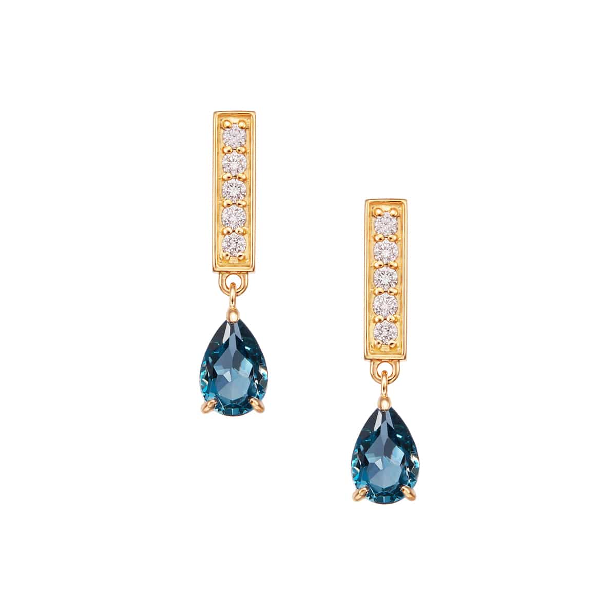 K18イエローゴールドロンドンブルートパーズピアス(RPE512-003