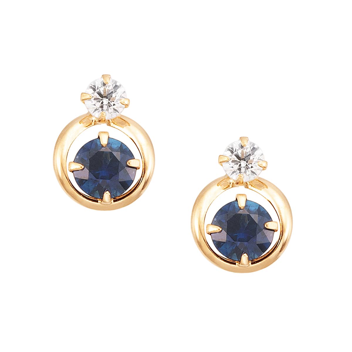 K18イエローゴールドサファイアピアス(RPE611-003)|TSUTSUMI