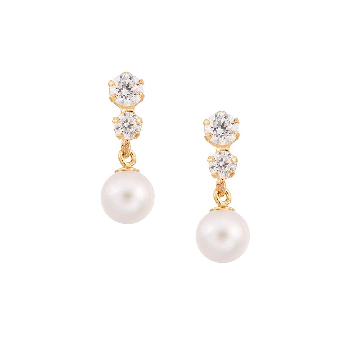 K18イエローゴールド淡水パールピアス（4mm）(RPE736-003)|TSUTSUMI