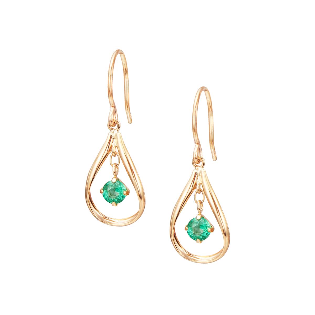 K10ホワイトゴールドエメラルドピアス(RPE036-004)|TSUTSUMI