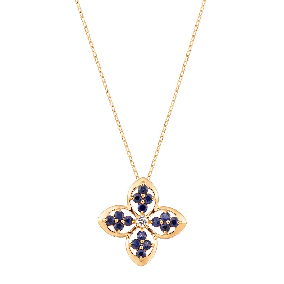 K18イエローゴールドブラックダイヤモンドネックレス(RPN415-002