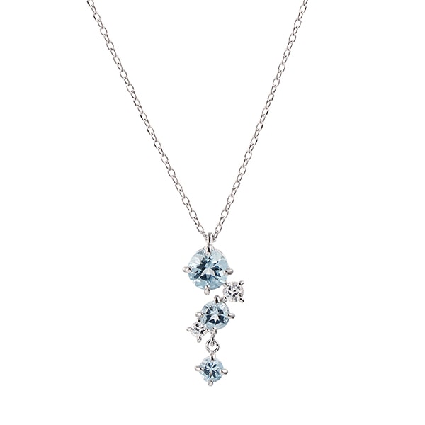 K10ホワイトゴールドアクアマリンネックレス(RPN403-001)|TSUTSUMI