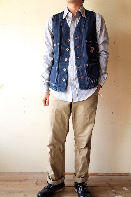TCB jeans] Foremen Vest, Denim / Engineer Vest【UNCLE JOHN】通販
