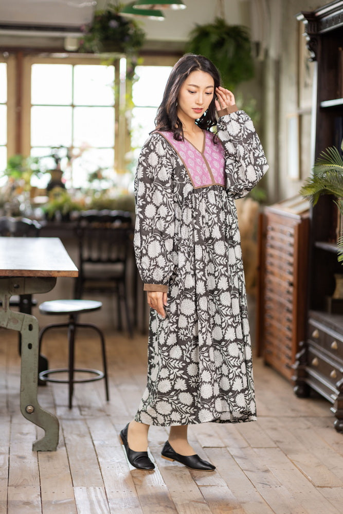 インド綿ブロックプリントワンピース（柄/色）｜春夏 レディース｜UNIQKY