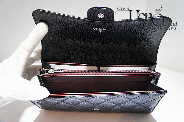 CHANEL シャネル】 キャビアスキン マトラッセ ロング フラップ