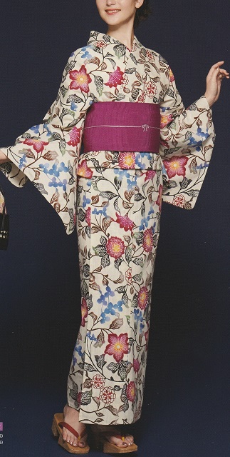 女物浴衣「源氏物語」ゆかた紅型調 商品詳細│柄のうえ新│職人の手