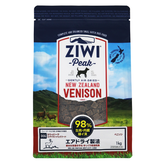 ZiwiPeak エアドライ・ドッグフード ベニソン (鹿肉) 1kg / 送料無料
