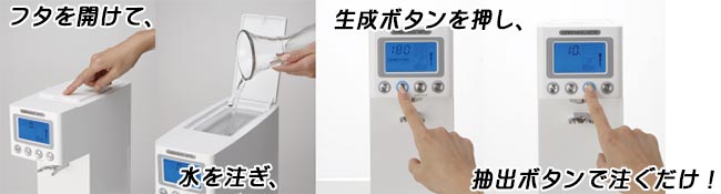 生成時間わずか3分 浄水機能付き滞留水素水生成機グリーニングウォーター