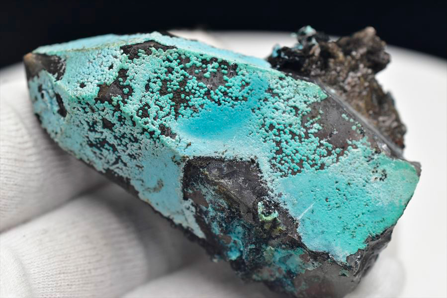 新産鉱物 クリソコラクォーツ（Tentadora鉱山）結晶原石｜アップ