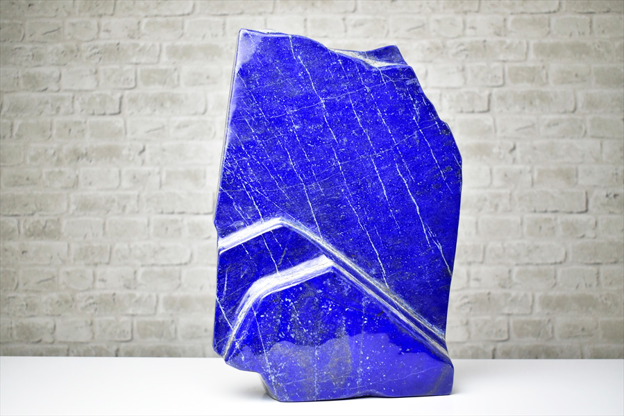 特大】アフガニスタン産ラピスラズリ ブロックポリッシュ原石｜アップ