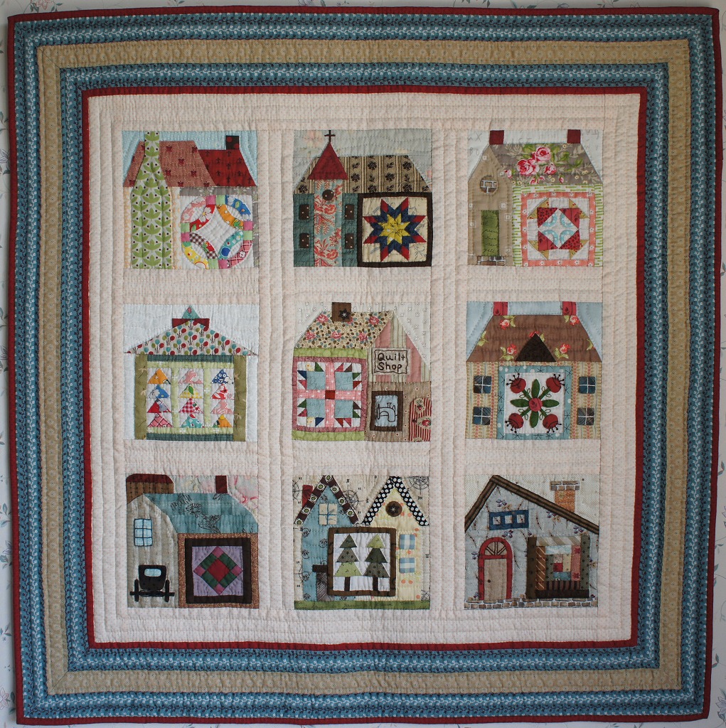 ミニハウスのタペストリー - 柴田明美アメリカンパッチワークキルト