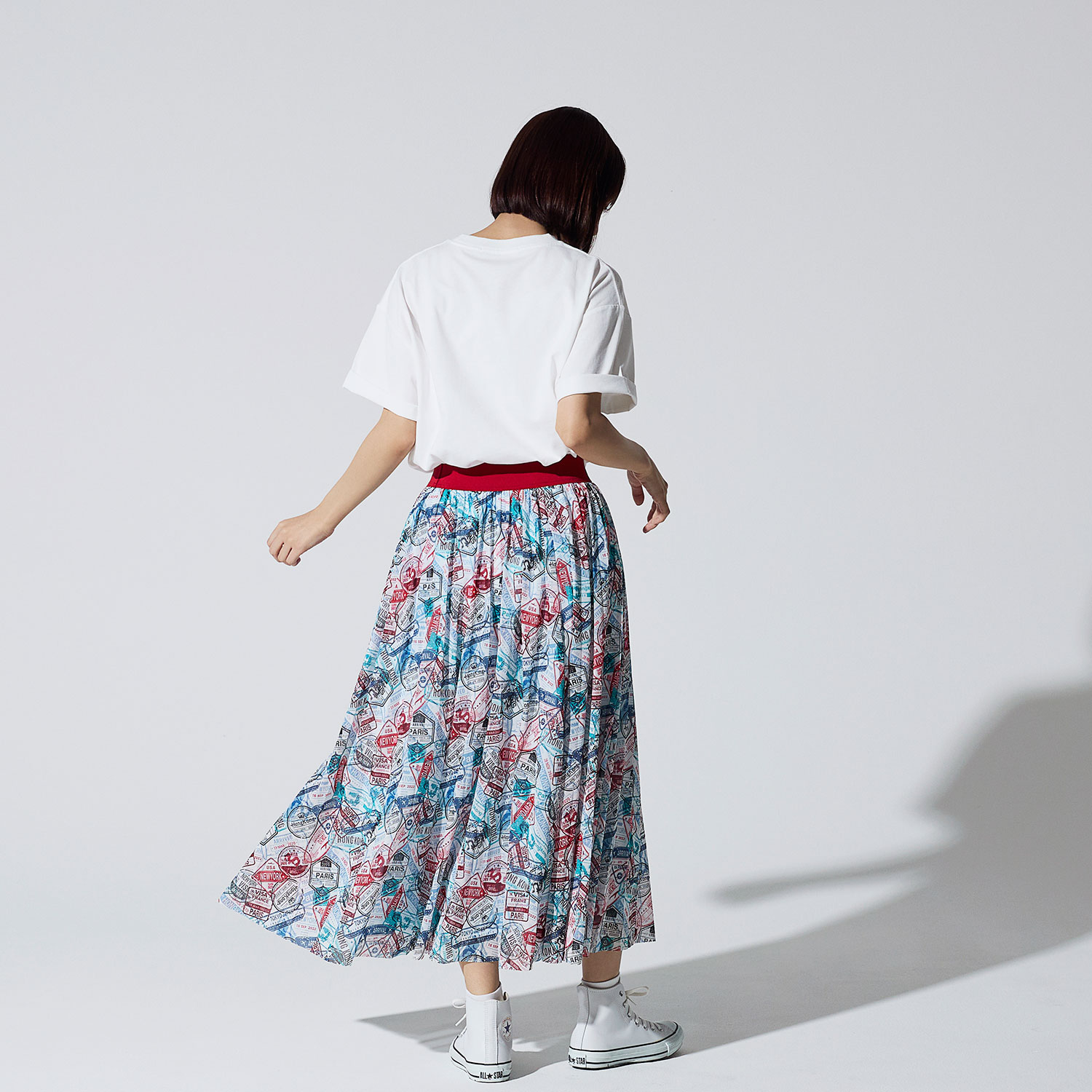 Passport stamp print net スカート｜VIVIENNE TAM（ヴィヴィアンタム