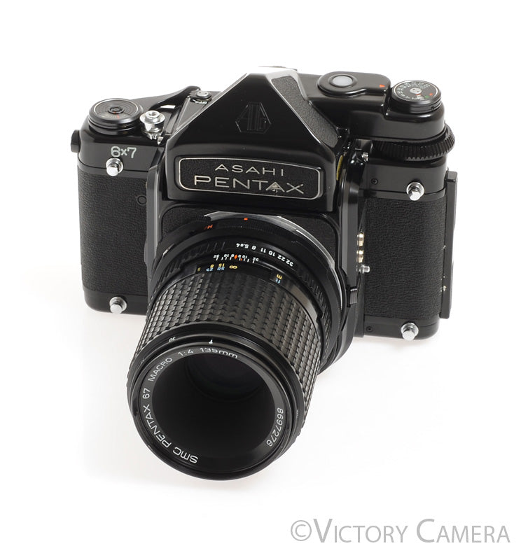 Pentax 6x7 67 MLU Mirror Lock Camera w/ 135mm Macro Lens -New Seals- [