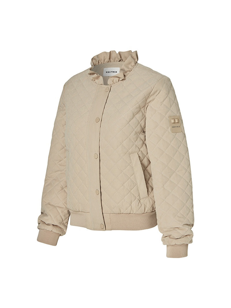 XGFJK10J3 ラッフルネック エンボス ジャンパー