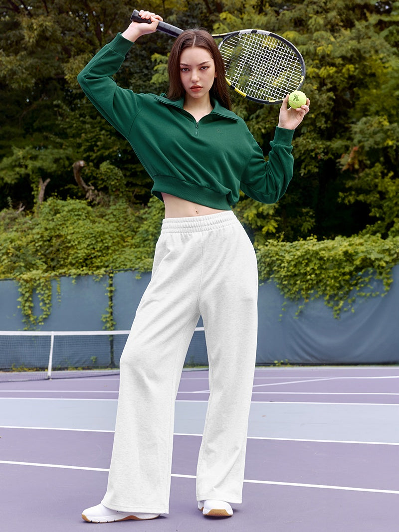 XTFHZ01J3 ロゴ入り ハイネック ハーフジップアップ スウェット