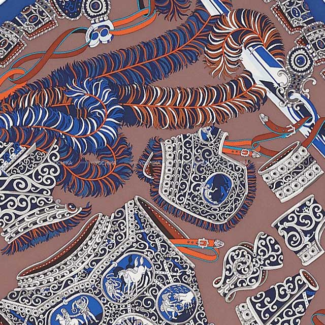 HERMES エルメス スカーフ カレ90 カレウォッシュ 軍神マルス マロン