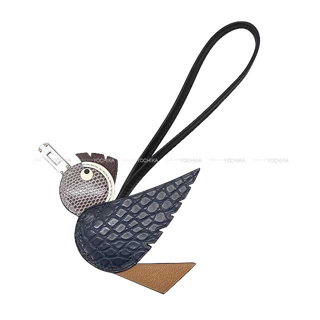 HERMES エルメス バッグチャーム バーディ タッチ 鳥 ブルーインディゴ