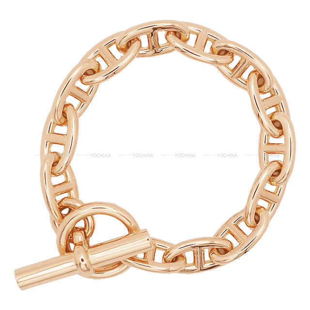 HERMES エルメス ブレスレット シェーヌダンクル GM 13コマ K18ピンク