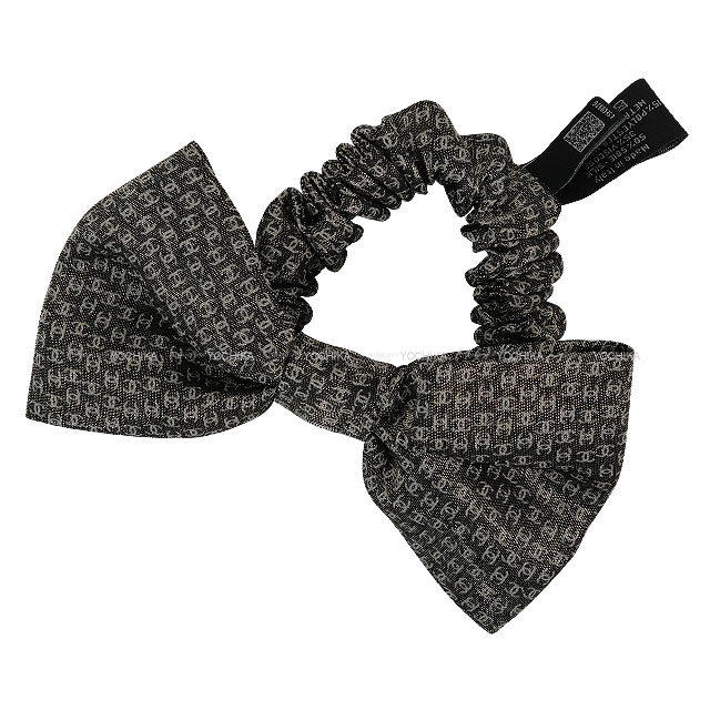 2025年秋冬 CHANEL シャネル ヘアアクセサリー シュシュ ココマーク 黒