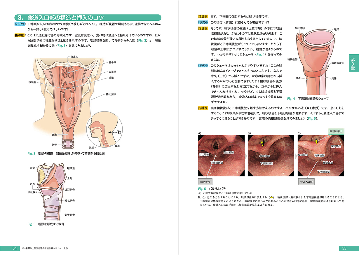 内視鏡を握る医師必携の実践本。会話形式の解説、美麗な画像、手技動画