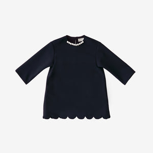 ロングスリーブパールヘムスカラップドレス – YOKO CHAN