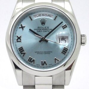 ロレックス ROLEX ”プラチナ デイデイト アイスブルー ローマ文字