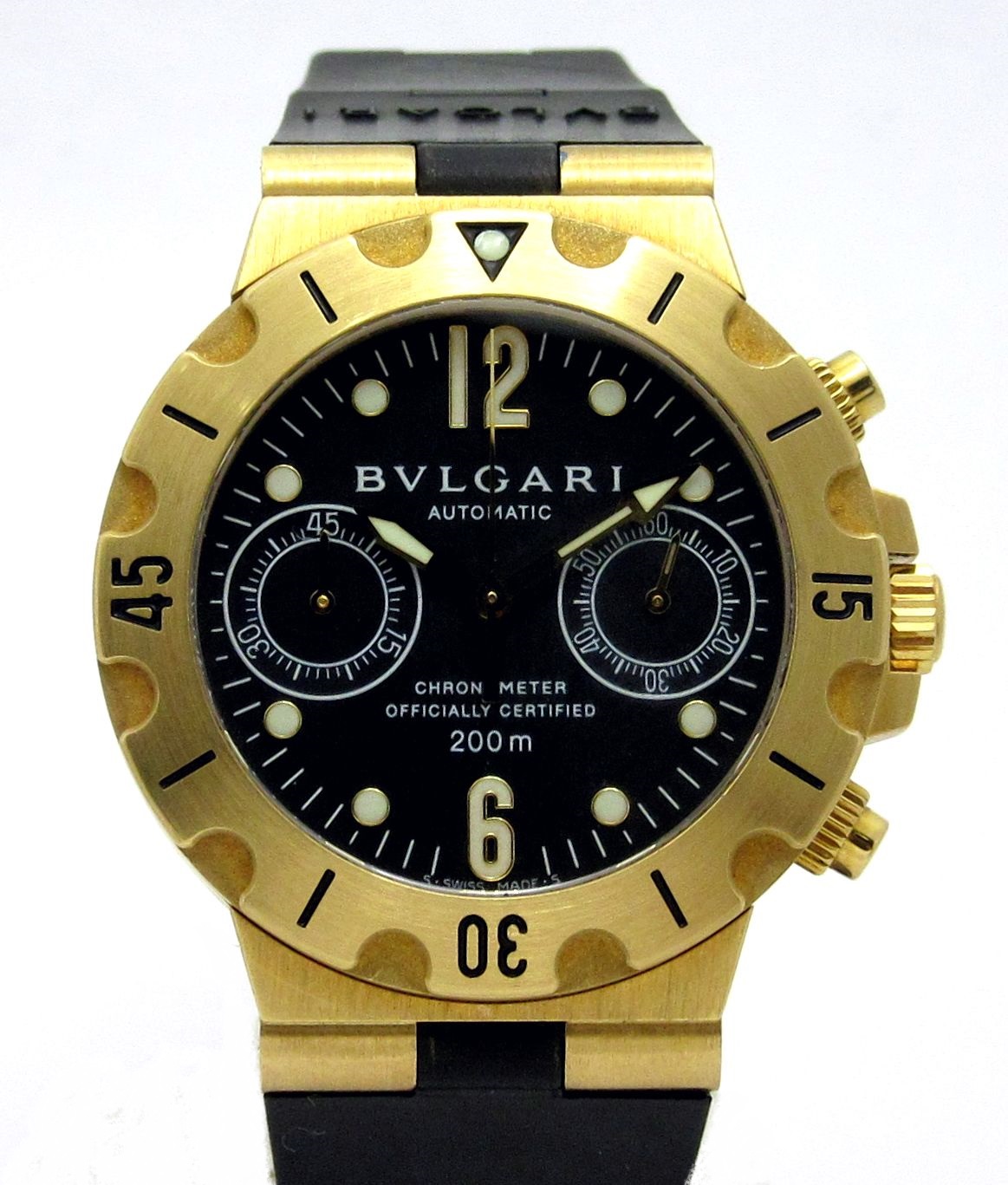ブルガリ BVLGARI ”K18YG無垢 ディアゴノ スクーバ SCB38G” 自動巻機械