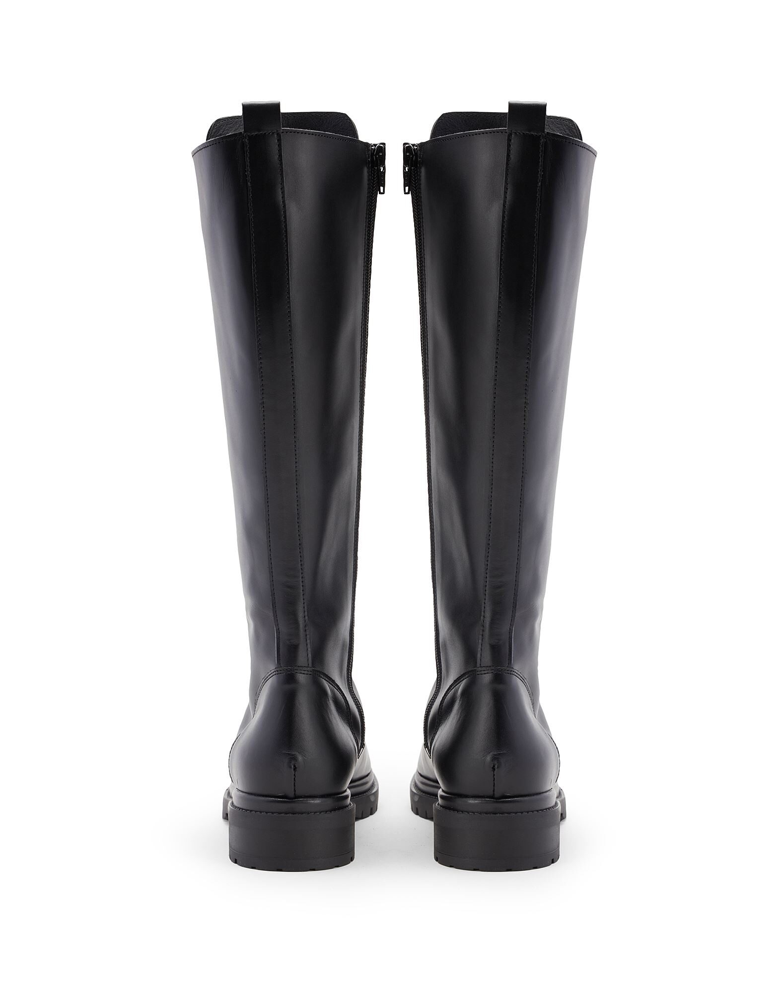 LEATHER LACE UP TALL BOOTS | Black Women's Boots | YOOX