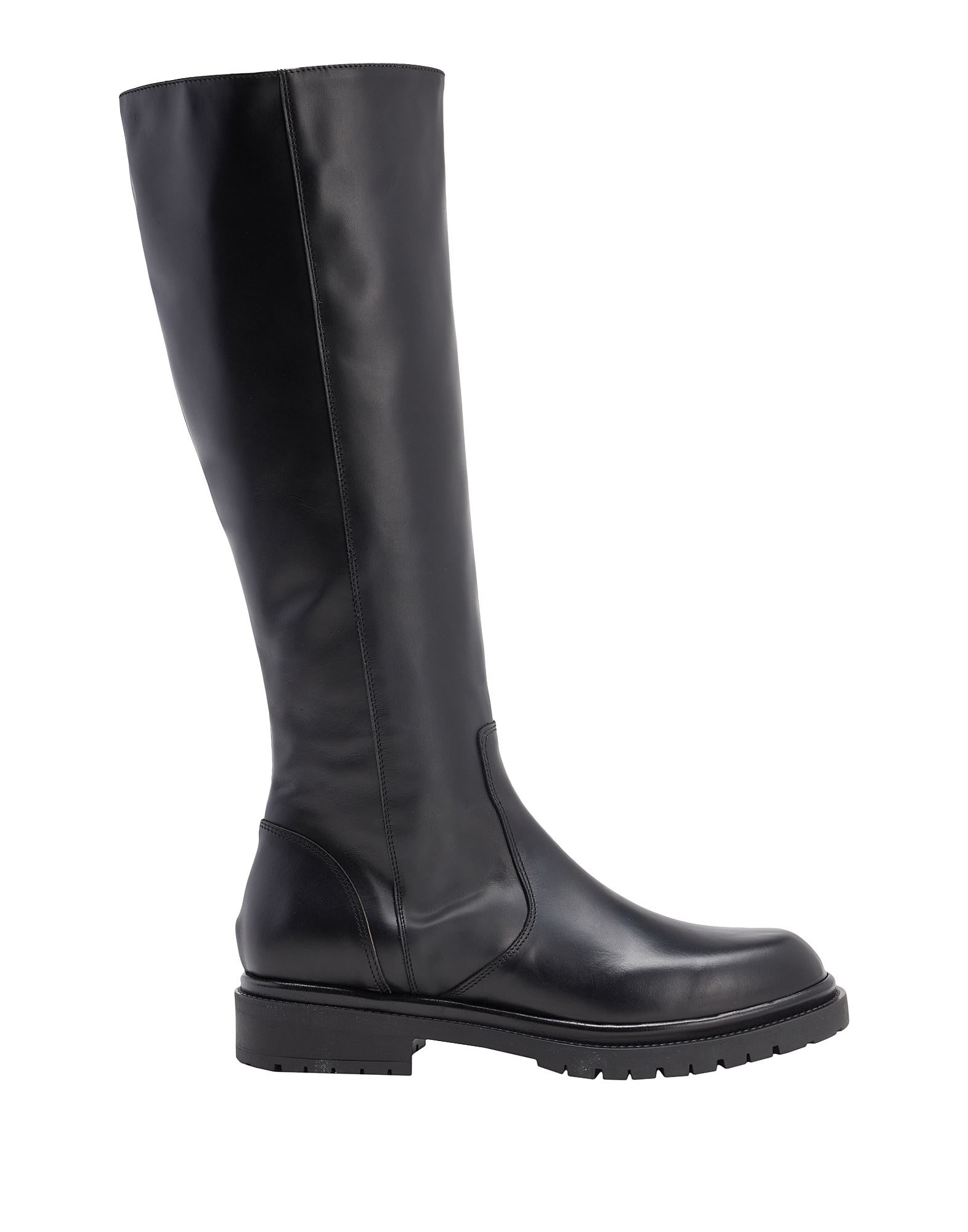 LEATHER LACE UP TALL BOOTS | Black Women's Boots | YOOX