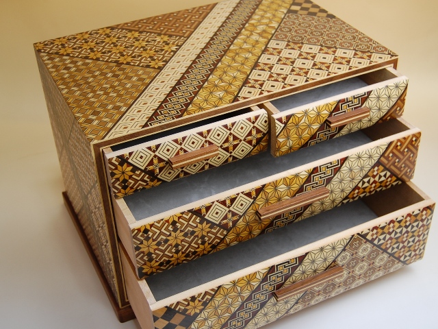 寄木尺1寸4ツ引き出し 小寄木 商品詳細｜寄木細工・箱根細工