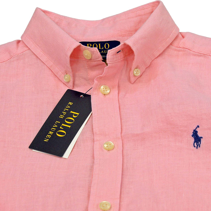 ポロ ラルフローレン ボーイズ 長袖リネン ボタンダウンシャツ