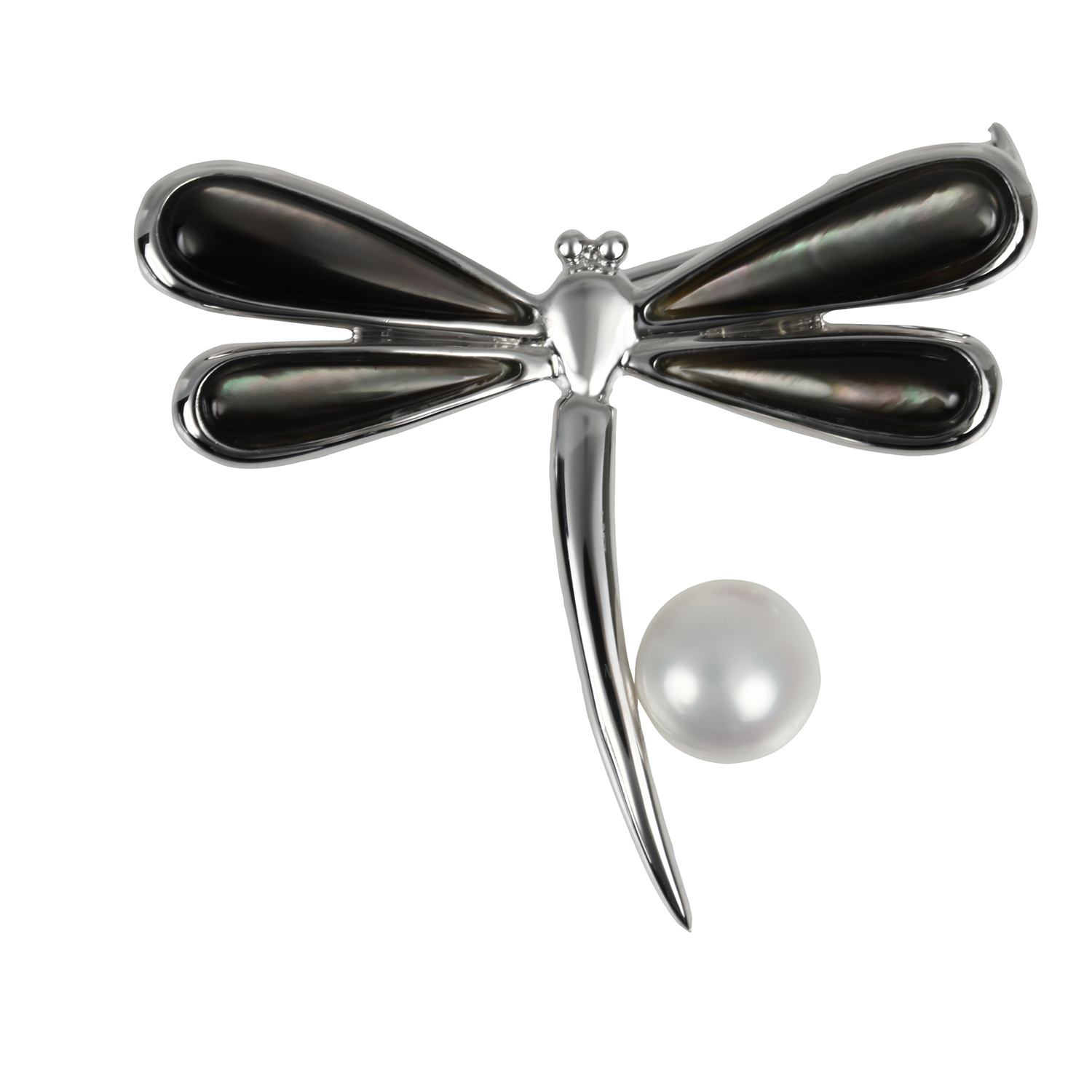 湖水真珠 とんぼブローチ【Silver】