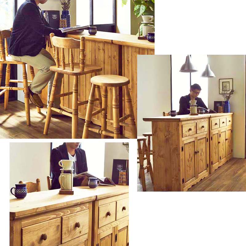 カウンターテーブル 90X45X92 【デンバー バーカウンター90】 麦の穂