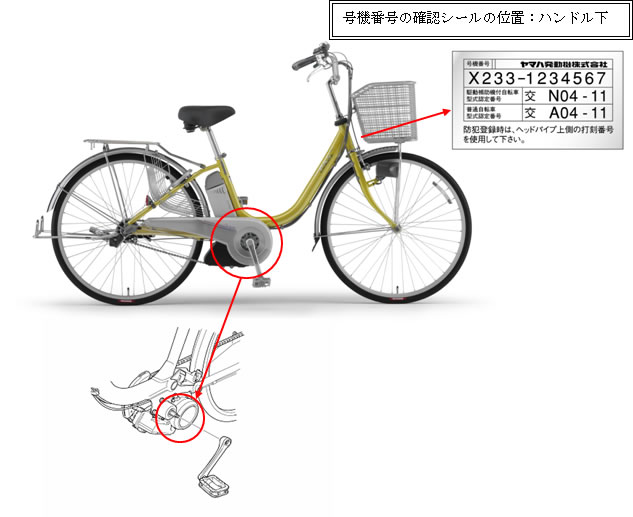 無償修理】 2003年4月～2004年8月に製造された電動アシスト自転車の