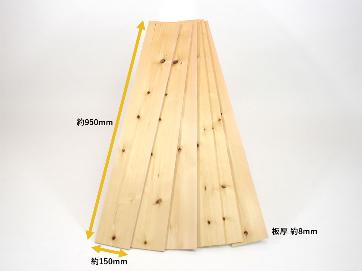 綺麗に仕上がった青森ヒバ製のうすい板