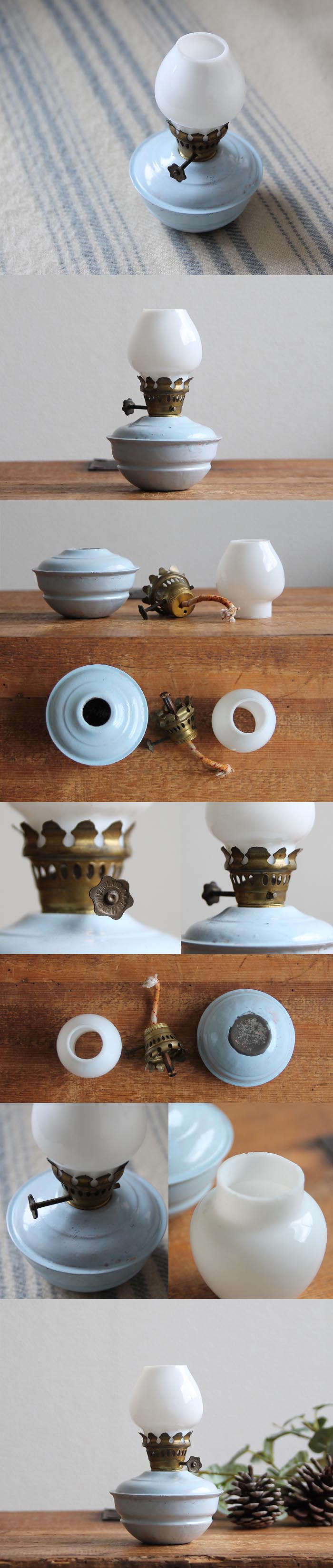 イギリス アンティーク ケリーランプ/オイルランプ/ミルクガラス/照明