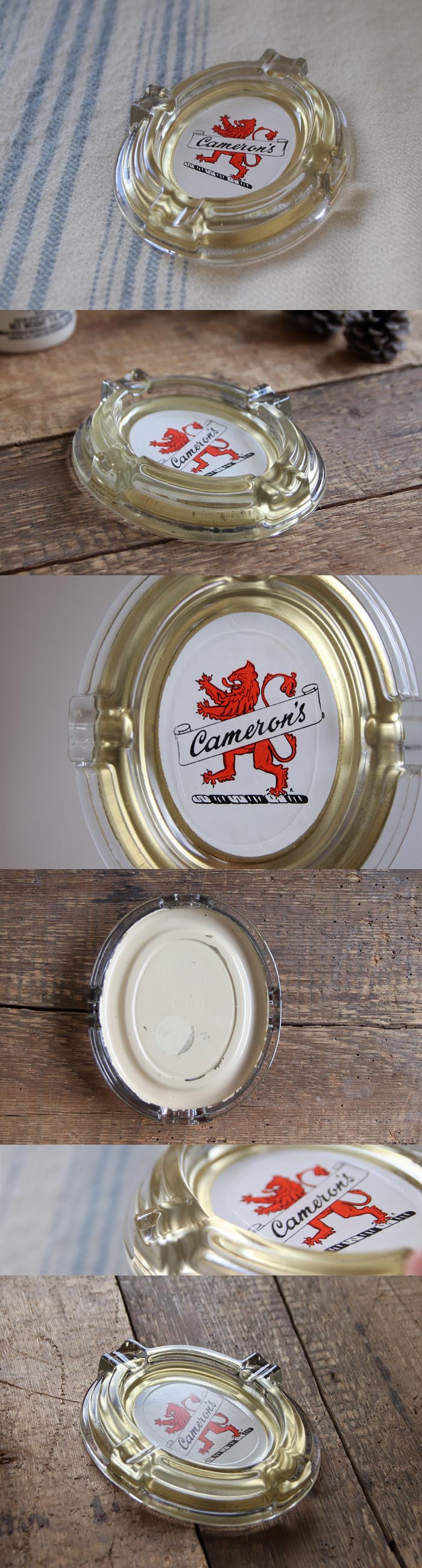 イギリス ヴィンテージ ガラス製 灰皿/アッシュトレイ/コレクタブル