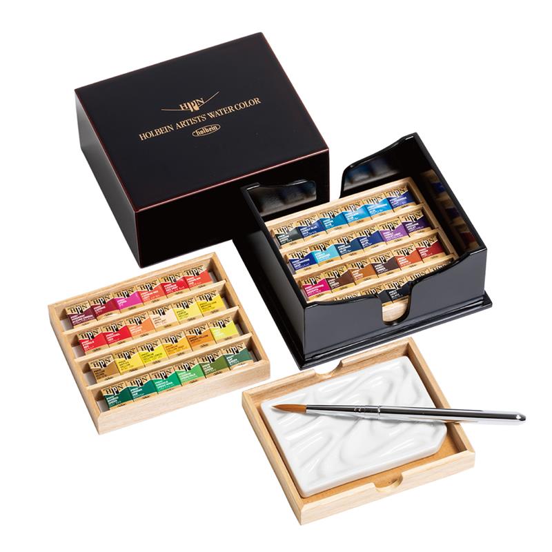 ホルベイン 固形水彩絵具 パンカラー 48色 全色セット (漆CUBE) PN699