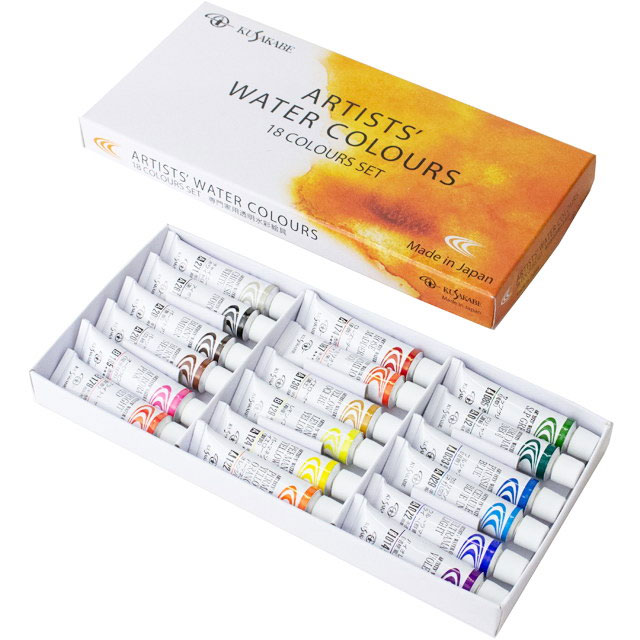クサカベ 専門家用 透明水彩絵具 18色セット NW-18 | ゆめ画材